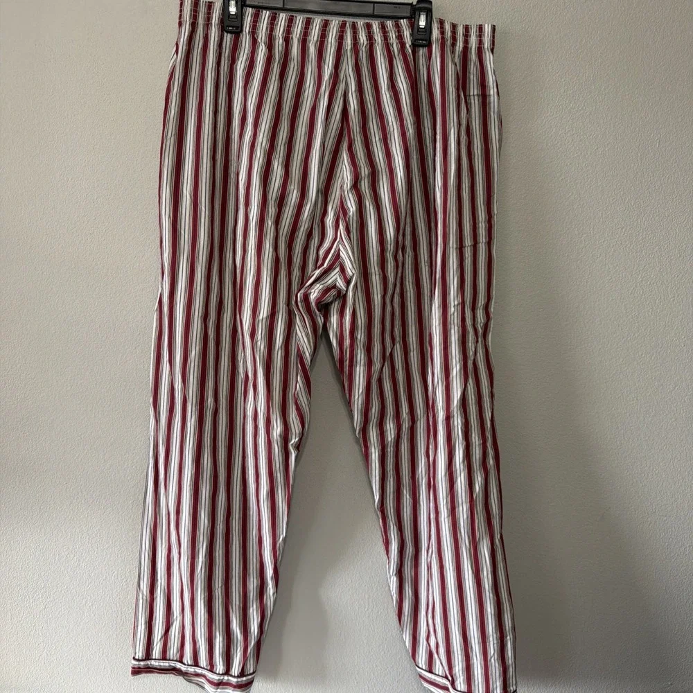 Manhattan VTG Men's 2 Piece Striped Pajama Set XL Bottoms & Top Button 1970's